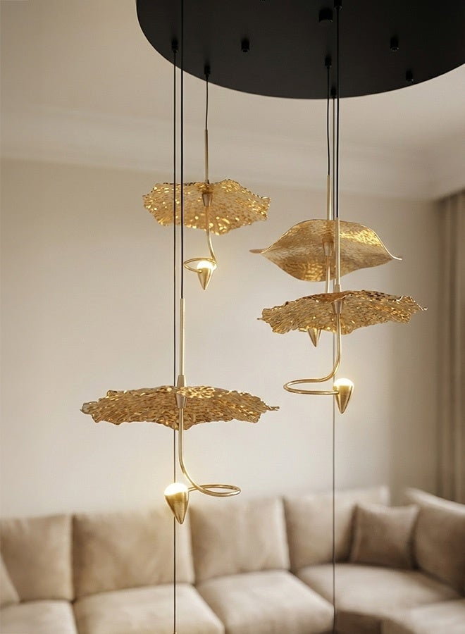 SPOLUX Modern Lighting, Chandelier, Light, Copper flower chandelier, GBK & Black Color, 45 x20 x 190 cm, Suitable for bedroom and living room, Adjustable height - Image 3